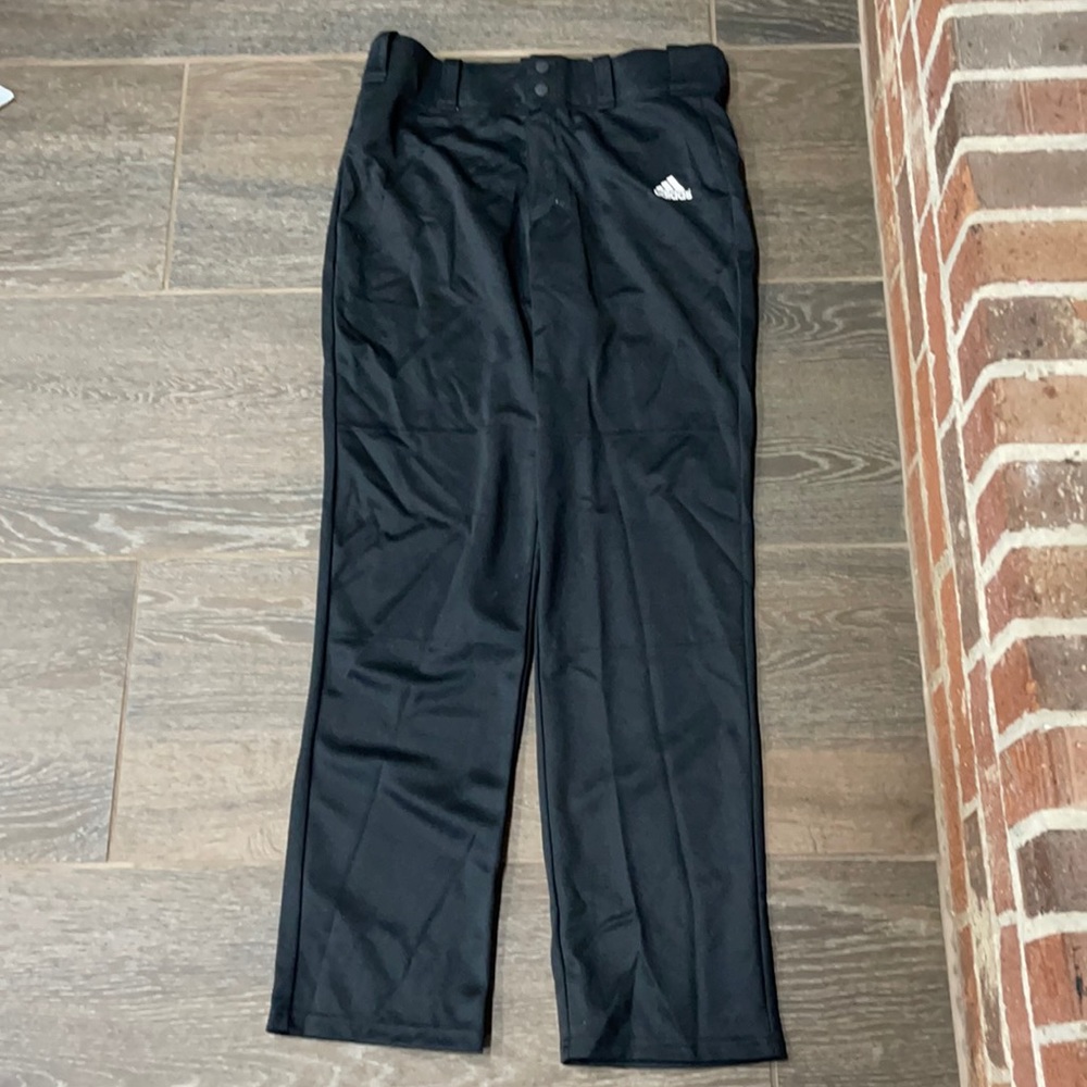 Baseball Pants Solid Black Adidas Brand - image 1
